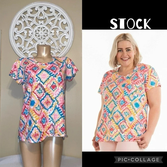 fresh produce Tops - Fresh Produce women’s shirt Large 12 14 Top Janey Slub T Cotton Knit  white pink